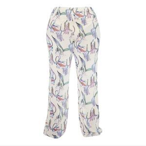 Pretty Little Thing Plus Dusty Pink Floral Wide Leg Trousers Size 14, NWT